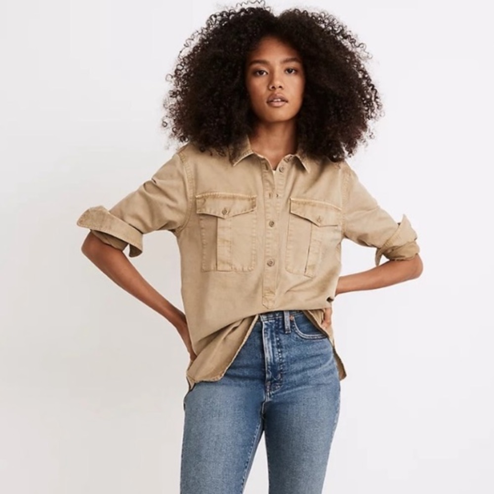 Madewell military popover shirt XS